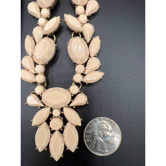 J.Crew Womens Statement Bib Necklace Cream Faceted  Flower Beads Gold-tone - Picture 8 of 11
